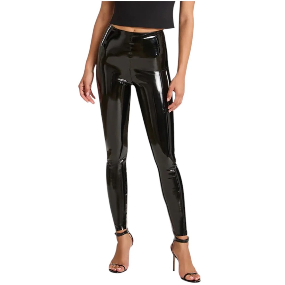 NWT COMMANDO PATENT FAUX LEATHER PERFECT CONTROL LEGGINGS, BLACK L
